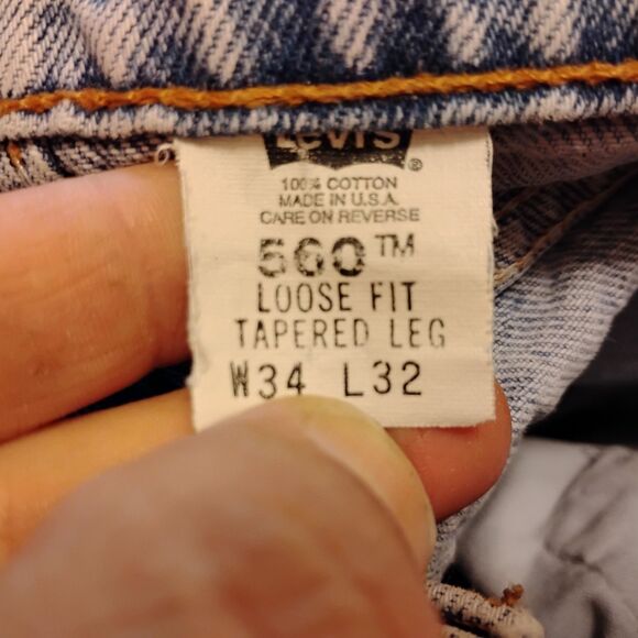 Levi's vintage 560 jeans mens 34x32 blue denim made in USA loose fit tapered leg - Picture 10 of 12